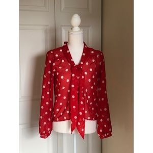 H&M Red and white polka dot blouse.